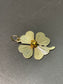 Vintage 14K Gold Citrine Four Leaf Clover Shamrock Charm