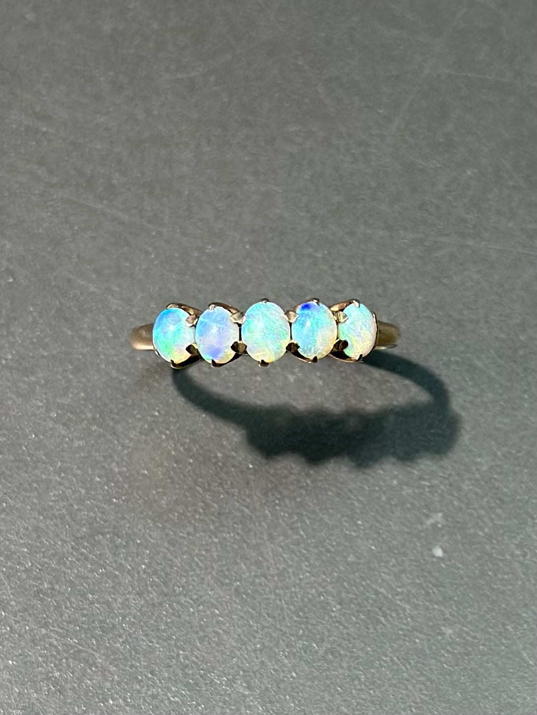 Antique 14K Gold Five Stone Opal Ring