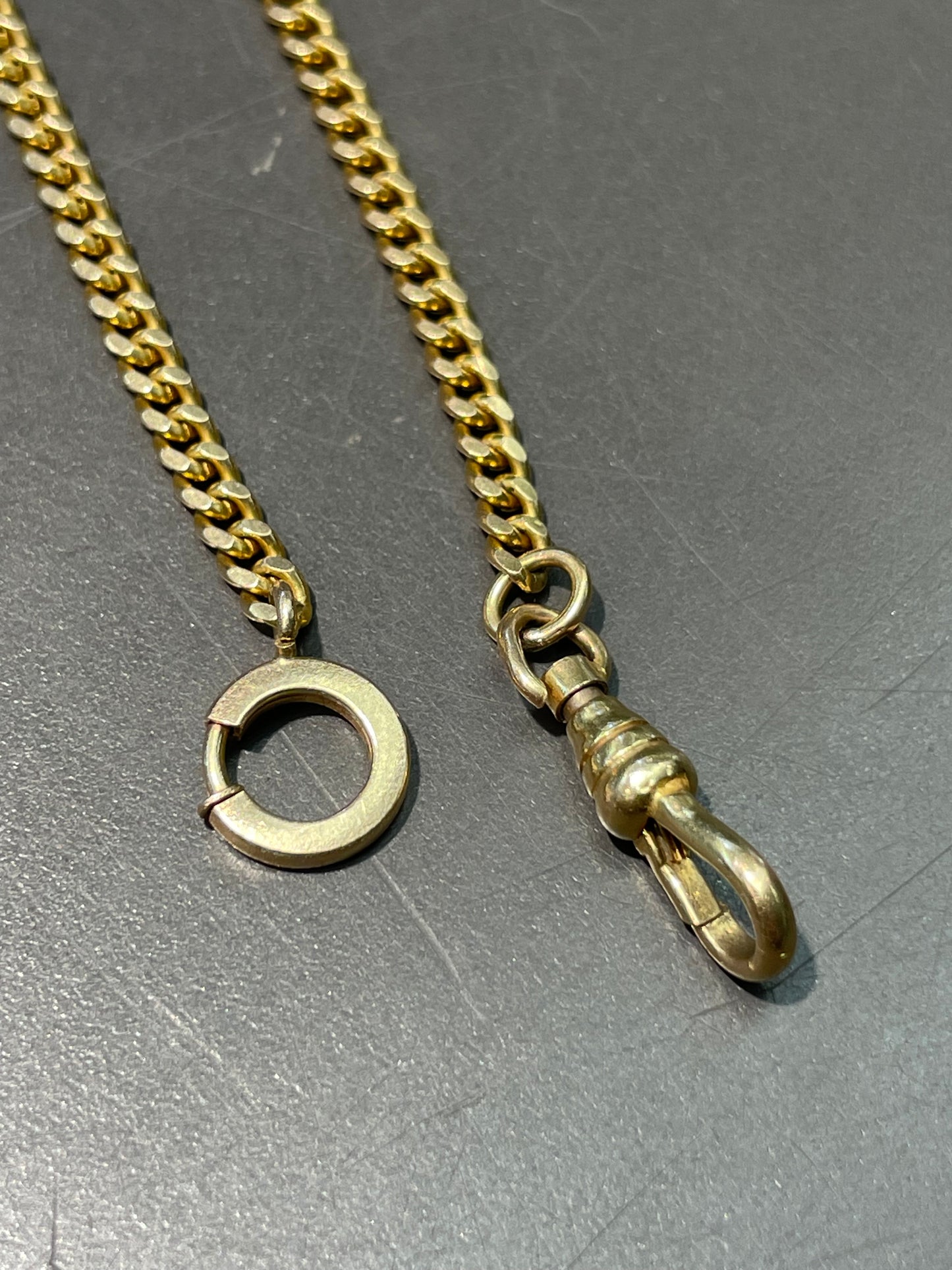 Vintage 18K Yellow Gold 3.0 mm Curb Link Watch Chain 24.0 inch