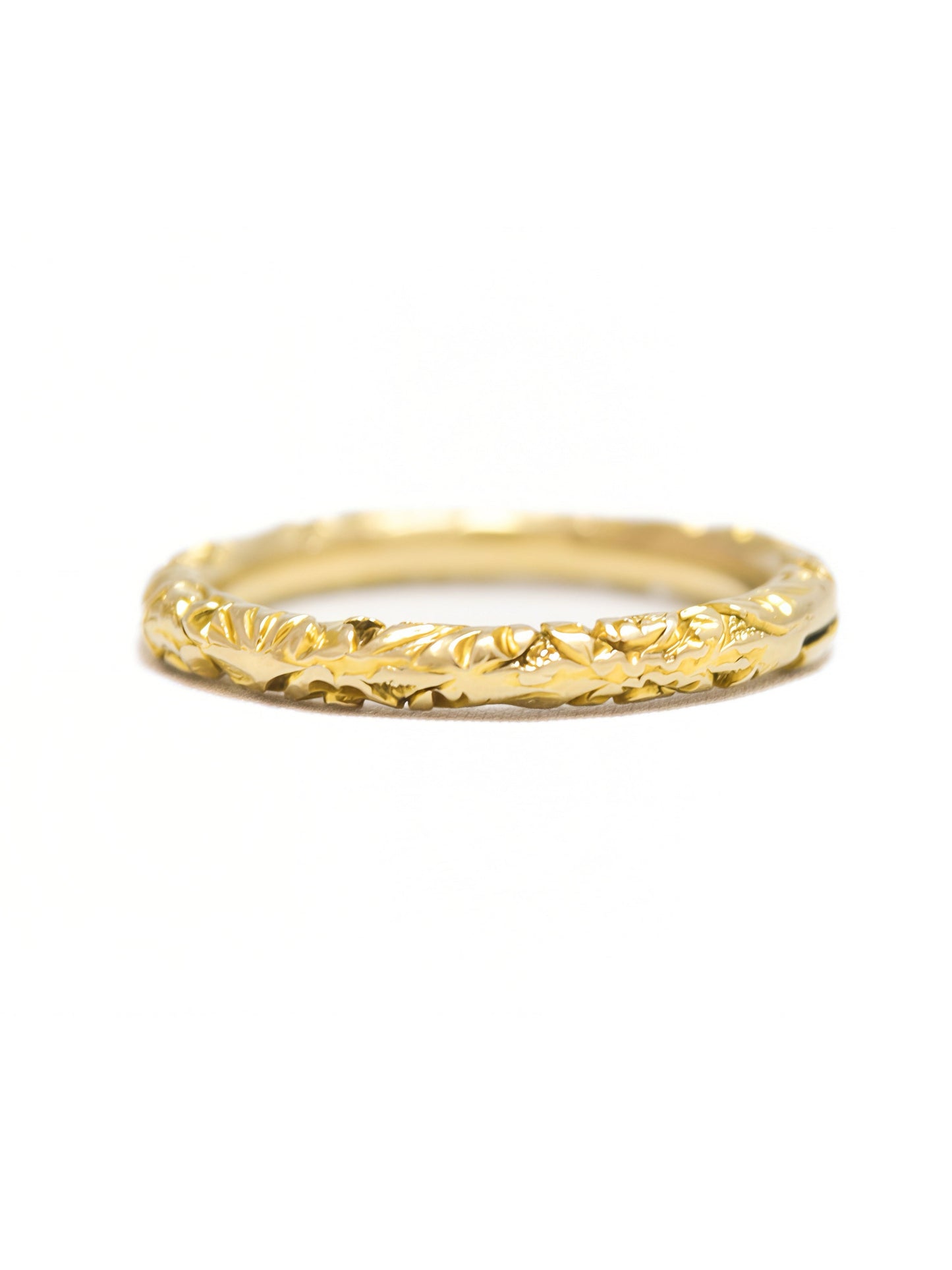 Antique Victorian 14K Gold Etched Scroll Motif Split Band Ring