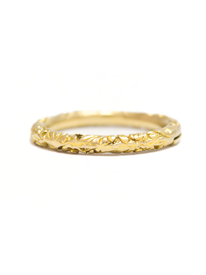 Antique Victorian 14K Gold Etched Scroll Motif Split Band Ring