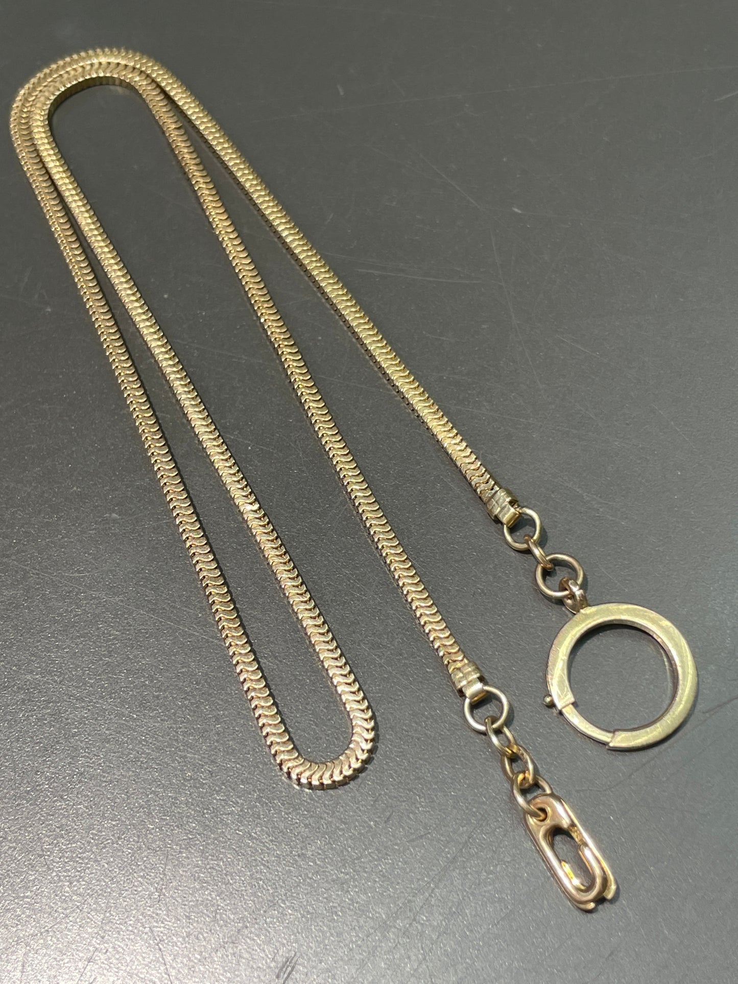 Vintage 10K Gold Snake Watch Chain Necklace