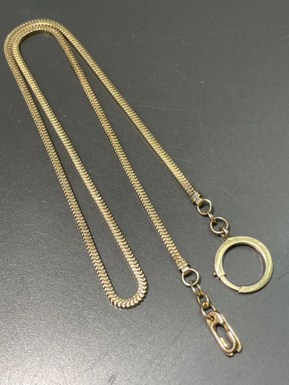 Vintage 10K Gold Snake Watch Chain Necklace