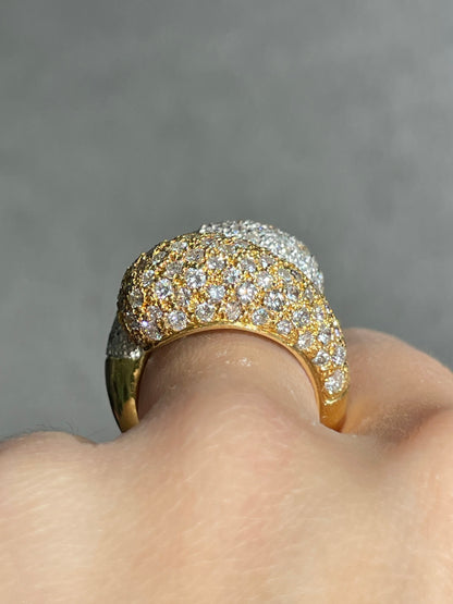 18K Gold 5.30 CTW Diamond Bypass Bombe Ring