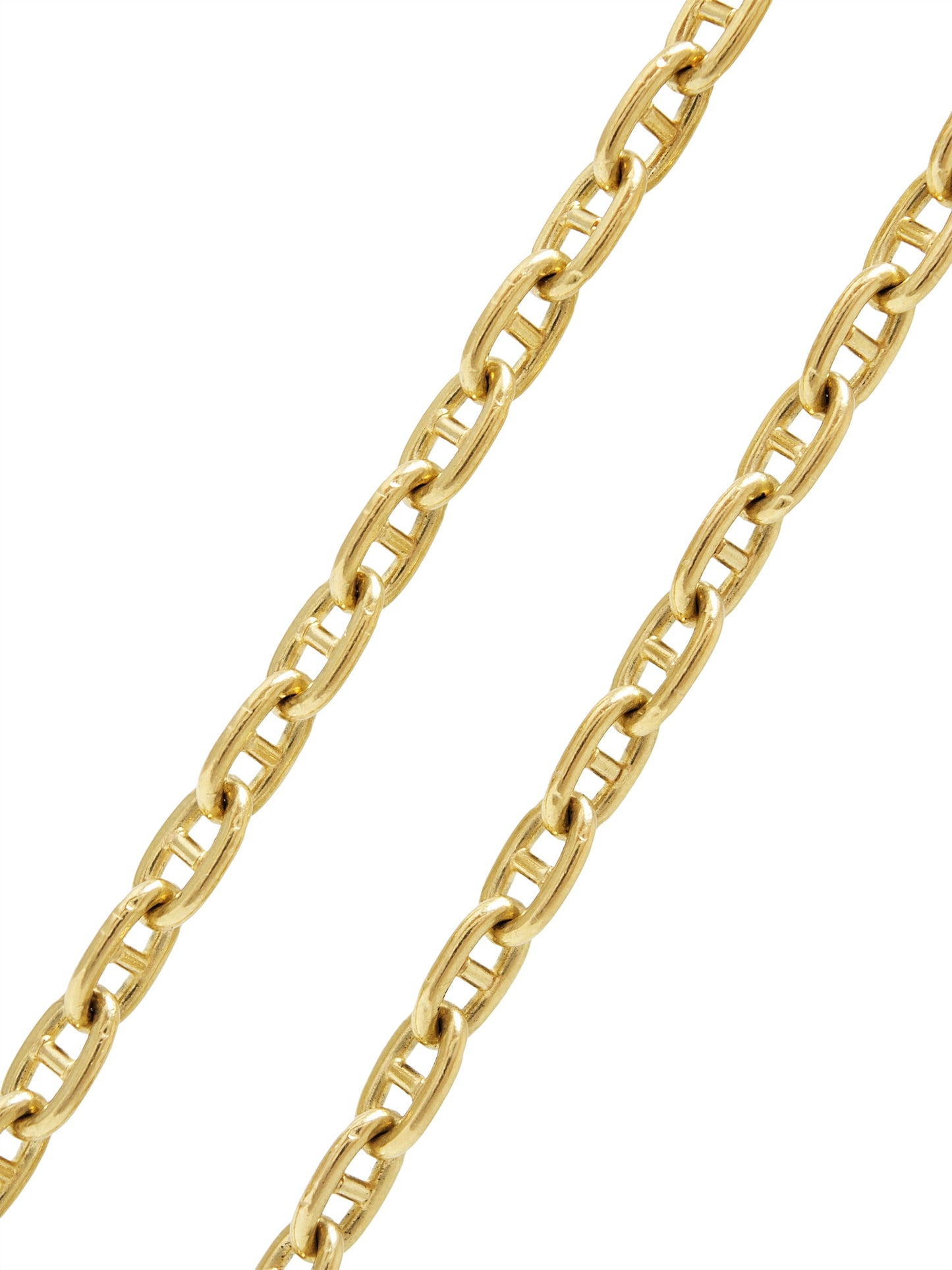 14K Gold 3.5 mm Puffy Mariner Chain Necklace