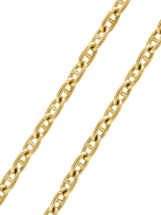 14K Gold 3.5 mm Puffy Mariner Chain Necklace