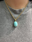 14K Gold Natural Persian Turquoise Pendant