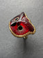 Diane Griswold 18K Yellow Gold Garnet Sculpted Owl Ring