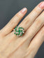 Vintage 14K Gold Emerald Diamond Cluster Ring SZ 6.5