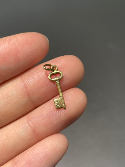 Vintage 18K Gold Mini Key Charm