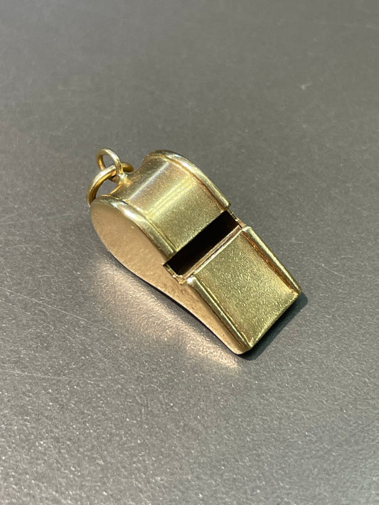 复古 14K 金哨子吊饰