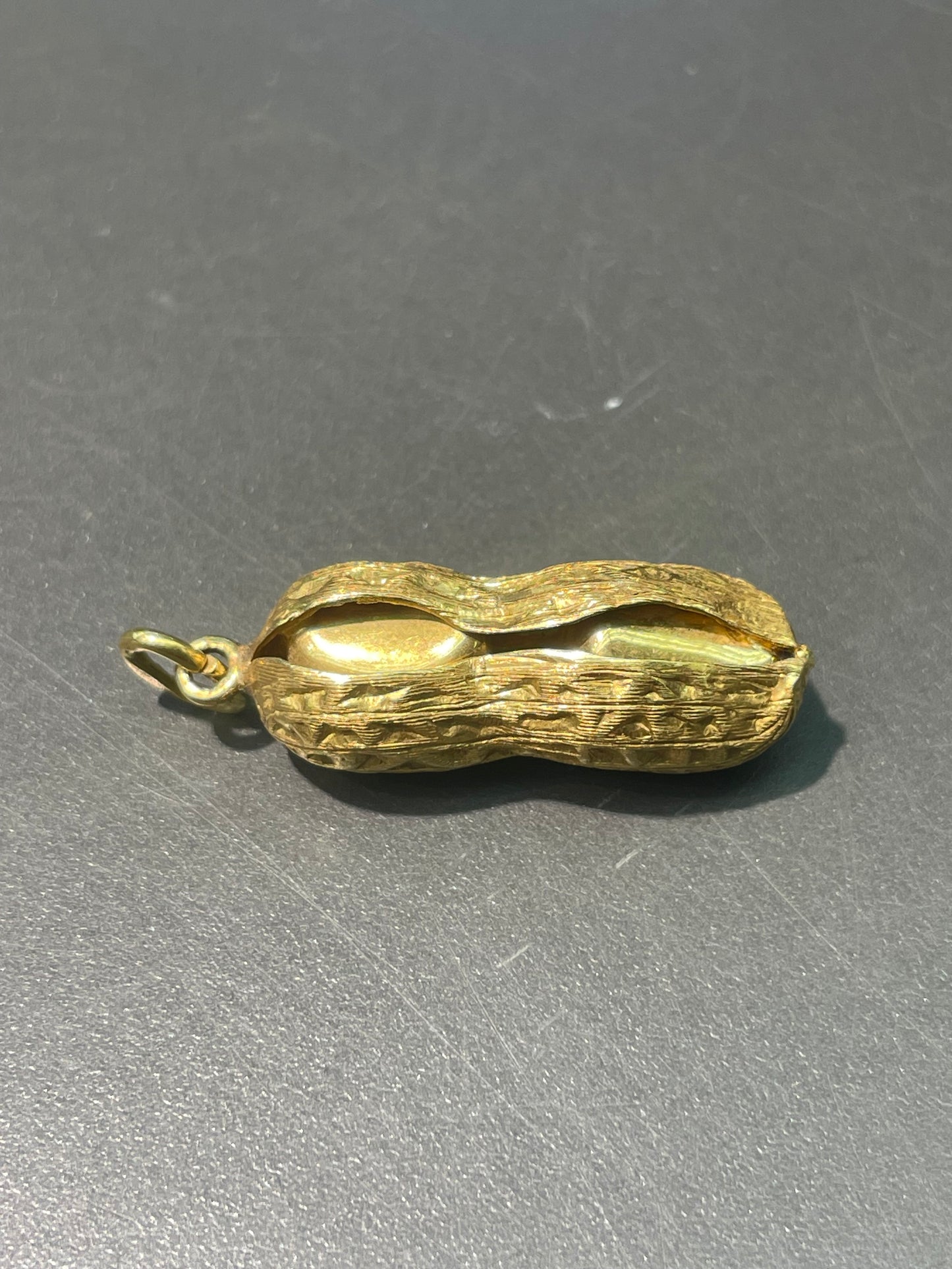 复古 18K 黄金大号花生吊坠