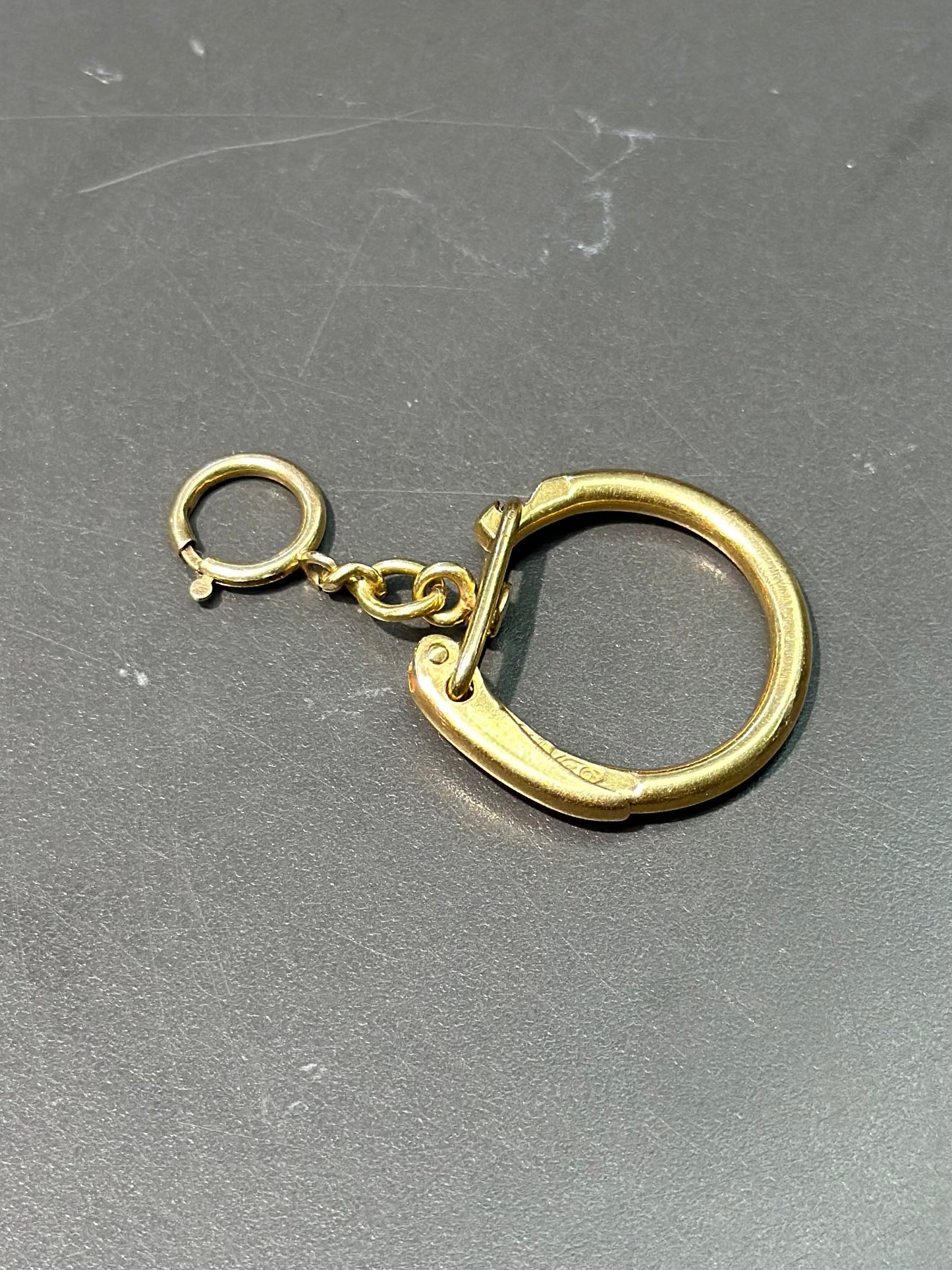 Vintage 18K Gold Carabiner Charm Holder