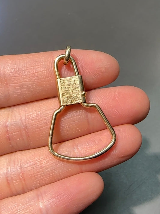 Vintage 14K Yellow Gold Medium Carabiner Clasp