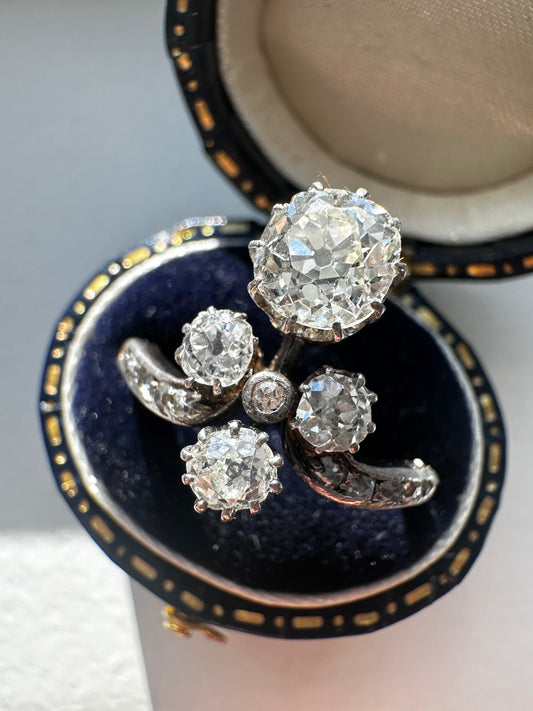 Belle Epoque 铂金 14K 金钻石头饰戒指