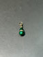 Antique 14K Gold Green Enamel Seed Pearl Drop Charm