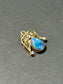 Art Nouveau 14K Gold Black Opal Diamond Filigree Charm