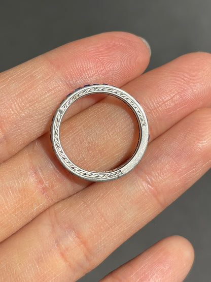 Antique French Platinum Sapphire Band Ring