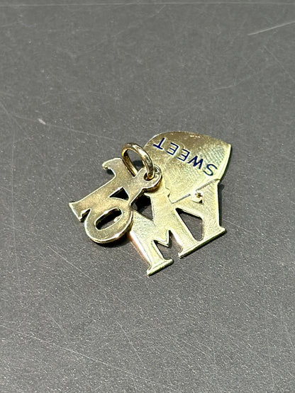 复古 14K 金“致我心上人”吊饰