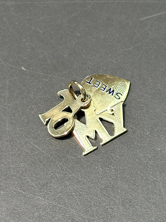 复古 14K 金“致我心上人”吊饰