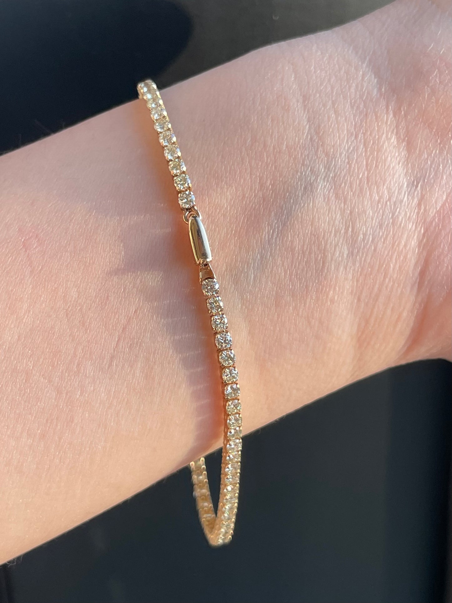 14K Yellow Gold 3.00 CTW Diamond Tennis Bracelet