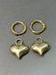 14K Gold Hollow Puffy Heart Earrings