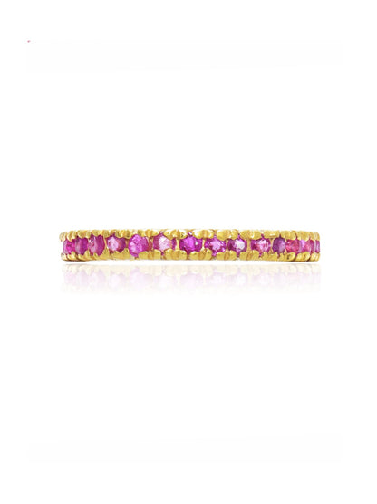 14K Gold Ruby Eternity Band Ring