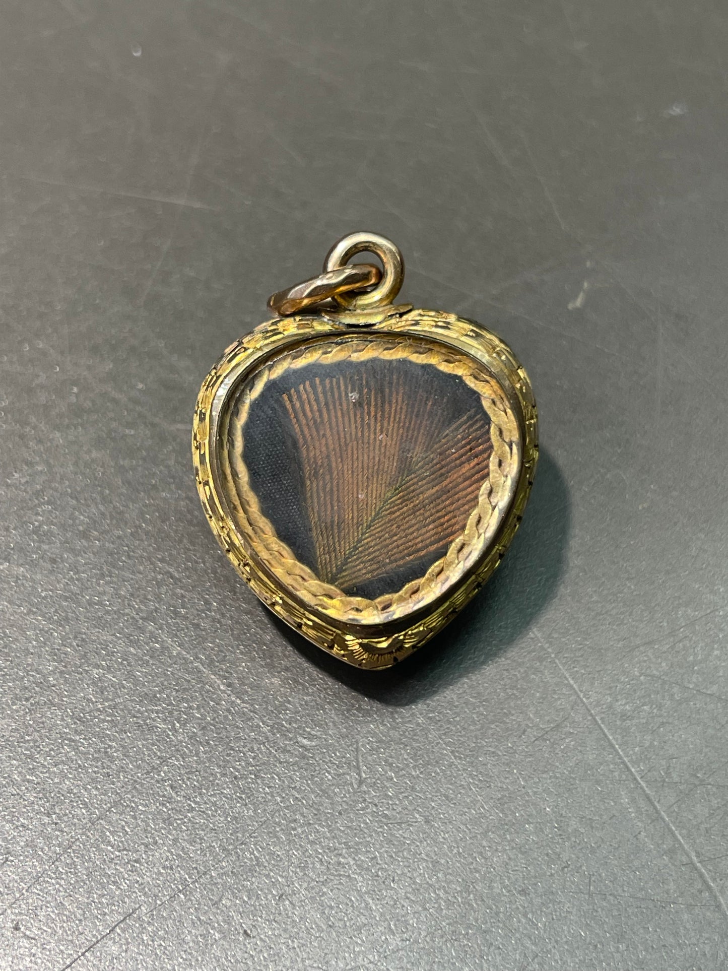 Antique Victorian 14K Yellow Gold Rhodolite Garnet Puffy Heart Pendant