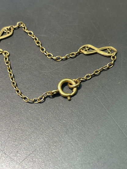 Antique 18K Yellow Gold Filigree Chain Necklace 17.5 inch
