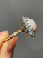 Vintage 18K Yellow Gold 1.12 CTW Opal Diamond Halo Ring