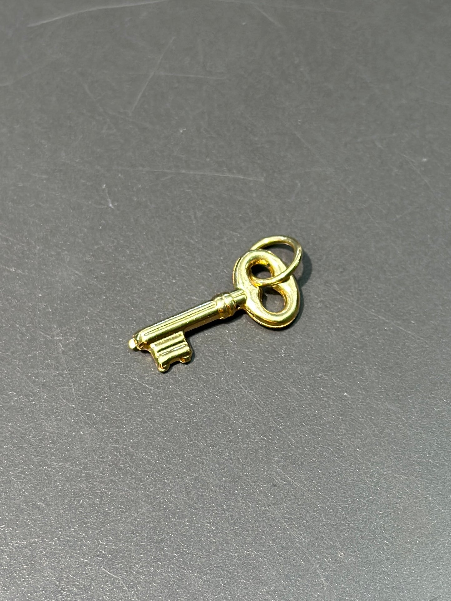 18K Gold Hollow Key Charm