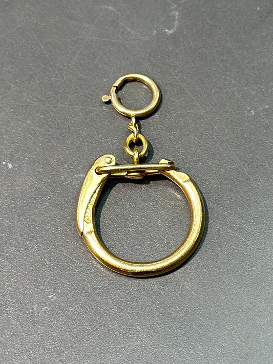 Vintage 18K Gold Carabiner Charm Holder