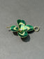 Art Nouveau 14K Gold Green Enamel Clover Pendant Charm