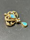 Victorian 14K Gold Opal Diamond Seed Pearl Brooch Pendant