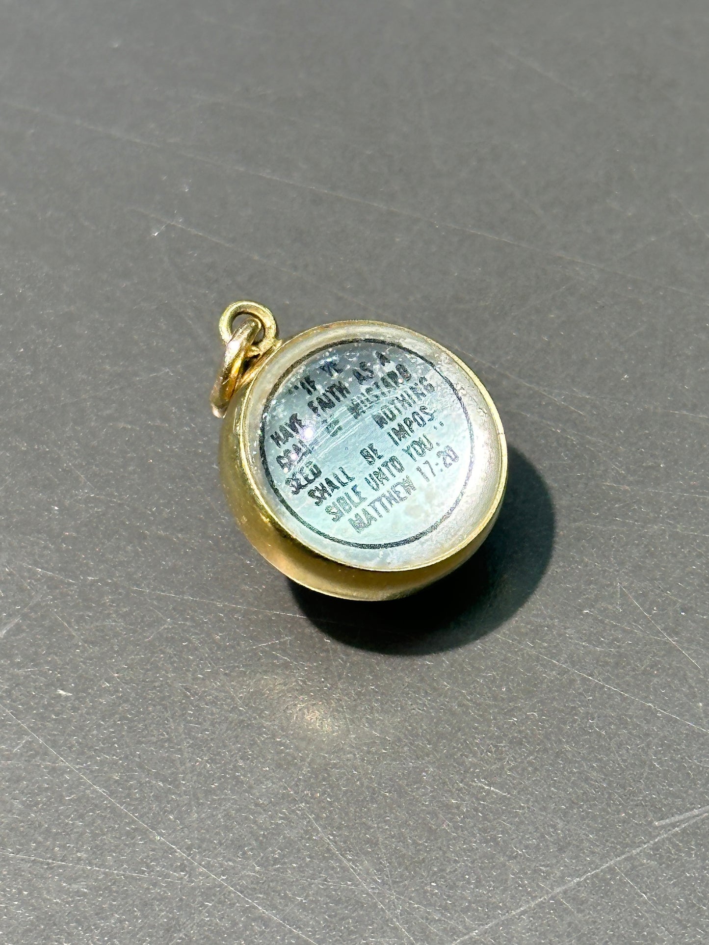 复古 14K 黄金芥菜籽信仰护身符马太福音 17:20 饰品