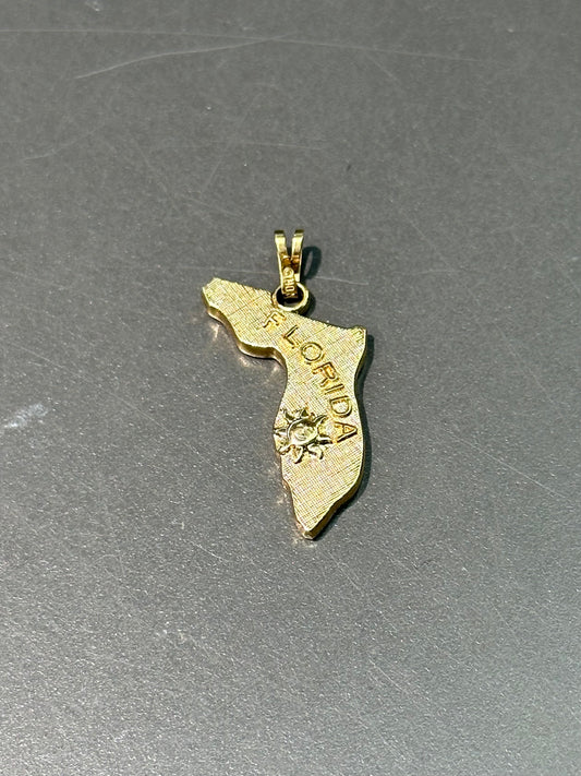 Vintage 14K Gold Florida State Charm Pendant