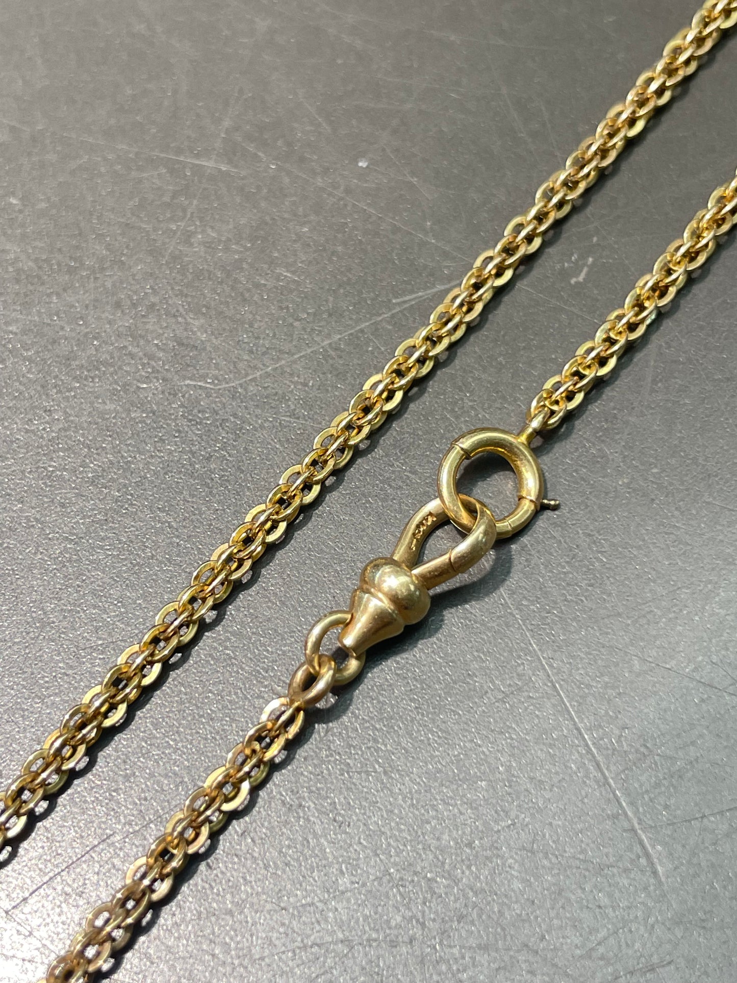 Antique 14K Gold Fancy Link Watch Chain Necklace 20.0 inch