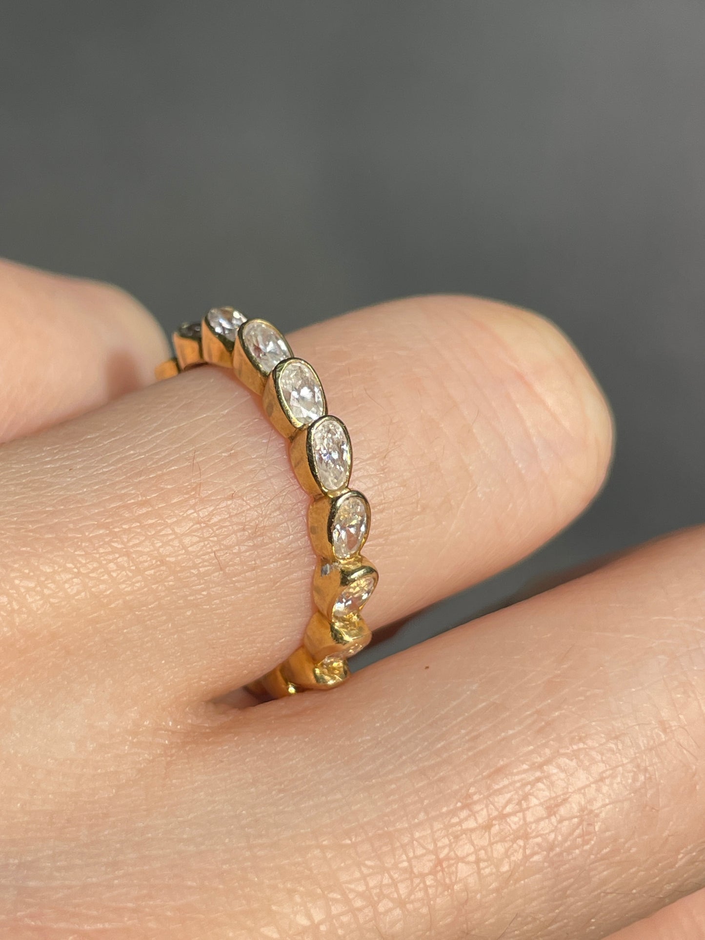18K Gold 2.20 CTW Oval Diamond Eternity Band