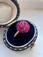 Antique 14K Gold 1.61 CTW Ruby Cluster Conversion Ring