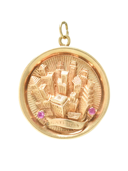 Vintage 14K Gold Large New York City Gateway Charm