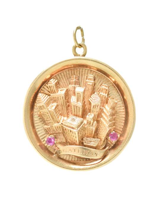 Vintage 14K Gold Large New York City Gateway Charm