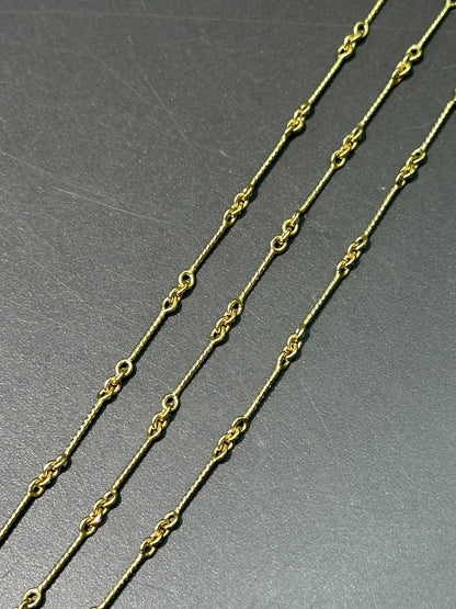 14K 金扭纹链式项链