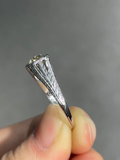 Antique Edwardian 18K Gold 1.64 CTW Diamond Toi Et Moi Ring