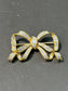 14K Gold Diamond Ribbon Pendant Brooch