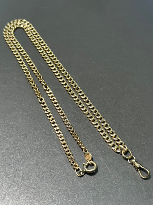 Vintage 14K Gold Curb Link Watch Chain 27.0 inch