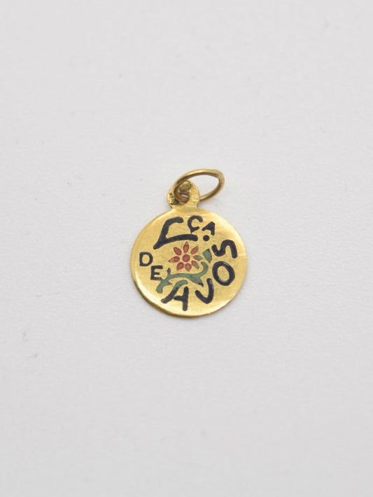 Vintage 19K Gold Lembrança de Avos Charm