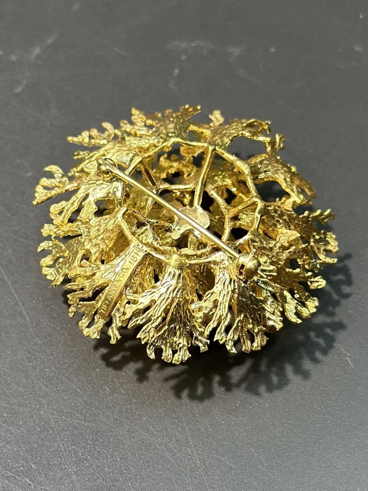 Tiffany & Co. 18K Gold Sapphire and Diamond Coral Reef Brooch