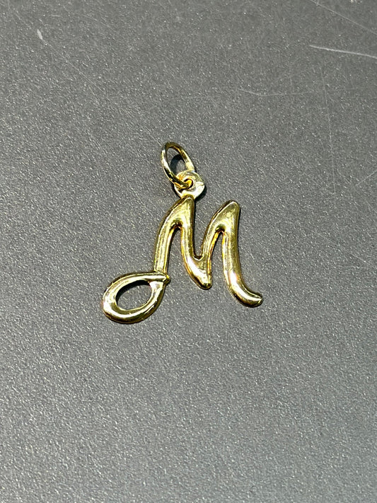 Vintage 14K Gold M Initial Charm