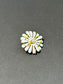 Art Nouveau 14K Gold White Daisy Enamel Brooch