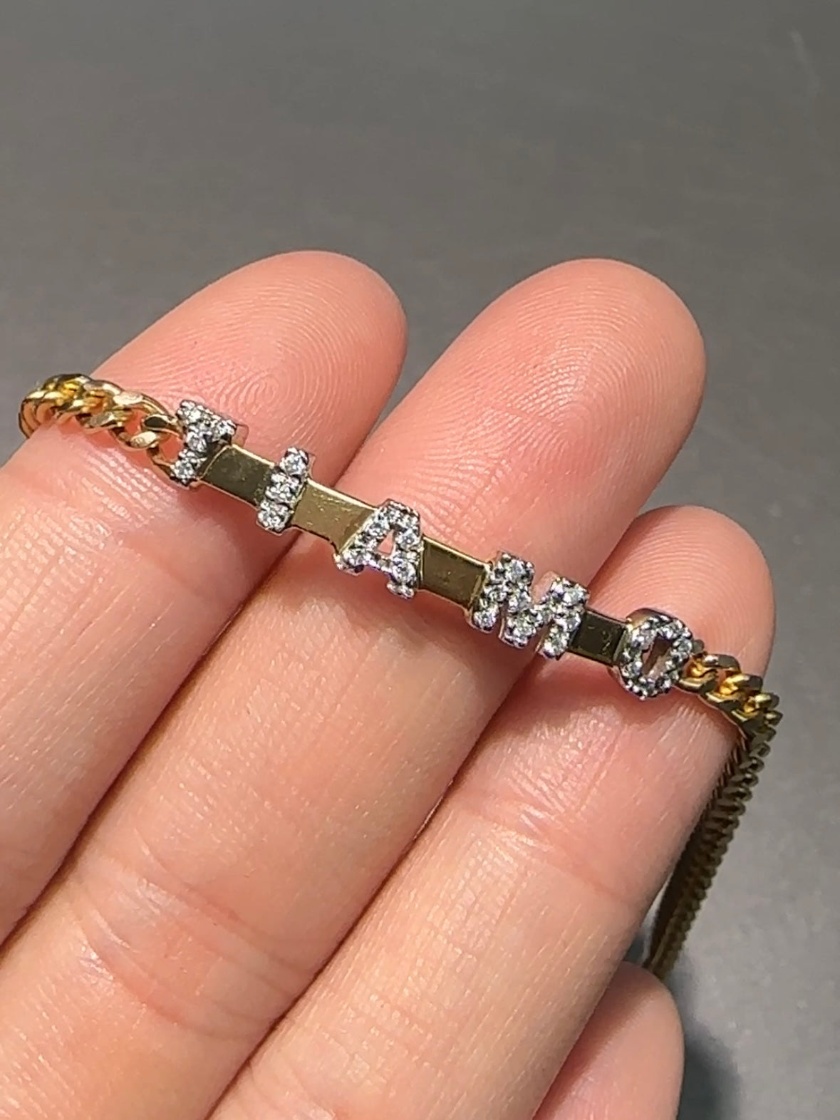 18K 黄金 0.22 CTW 钻石 Ti Amo 链环手链